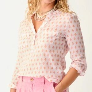 Carve Designs Dylan Gauze Light Pink button down shirt